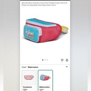 Igloo 90s Retro Collection Fanny Pack Portable Cooler with Front Pocket